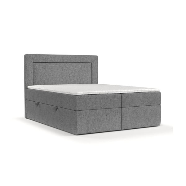 Spyruoklinė lova pilkos spalvos su sandėliavimo vieta 200x200 cm Imagine – Maison de Rêve