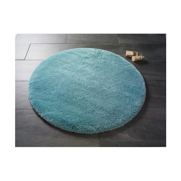 Šviesiai mėlynas apvalus vonios kambario kilimėlis Confetti Miami, ⌀ 100 cm