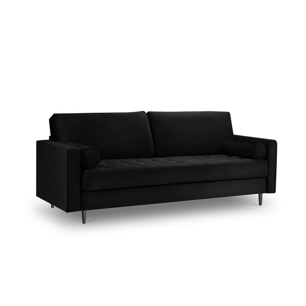 Juoda aksominė sofa Milo Casa Santo, 219 cm-image-2