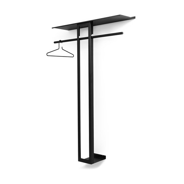 Juodos spalvos iš plieno sieninė lentyna su lentyna 100 cm Luno Large – Spinder Design-image-3