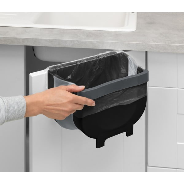 Juoda pakabinama šiukšlių dėžė Wenko Black Outdoor Kitchen Fago, 5 l-image-3