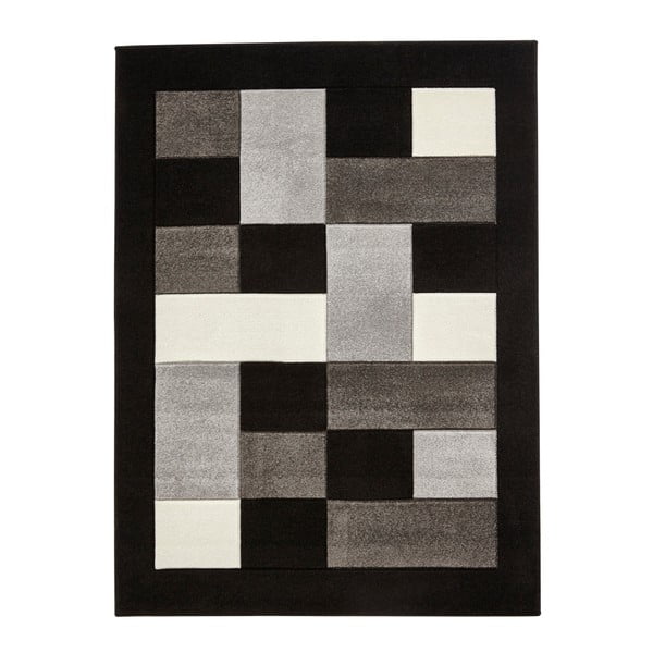 Pilkos ir juodos spalvos kilimas Think Rugs Matrix, 80 x 150 cm