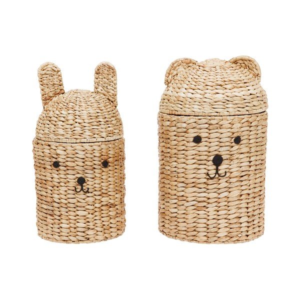 Natūralios spalvos iš jūržolės vaikiški krepšiai 2 vnt. ø 28,5x49,5 cm Bear & Rabbit – OYOY Mini