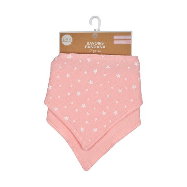 Iš muslino seilinukai komplekte rožinės spalvos 2 vnt. – Bébé Douceur-image-3