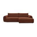 Iš kordinio velveto sulankstoma kampinė sofa raudonos plytų spalvos (su dešiniuoju kampu) Lucien – Bobochic Paris