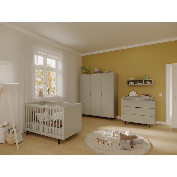 Pilkos spalvos vaikiška lova su lovos grotelėmis 70x140 cm Tomino – Germania-image-3