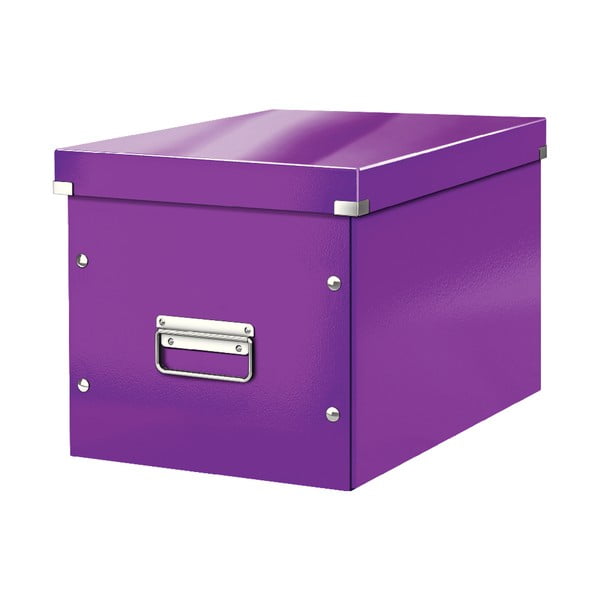 Iš kartono daiktadėžė violetinės spalvos su dangčiu 32x36x31 cm Click&Store – Leitz