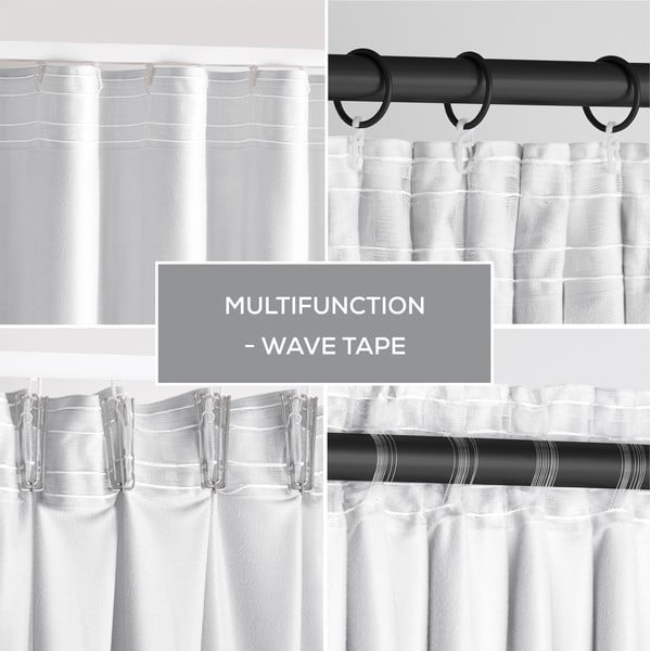 Baltos spalvos iš velveto pritemdymas (dalinis užtemimas) užuolaida 140x270 cm Pleat – Restilo-image-3