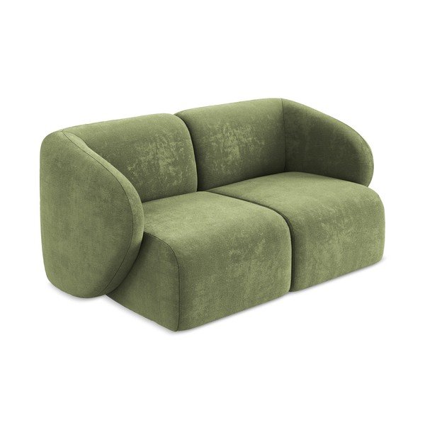 Žalios spalvos sofa iš šenilinio audinio 174 cm Lani – Makamii-image-2
