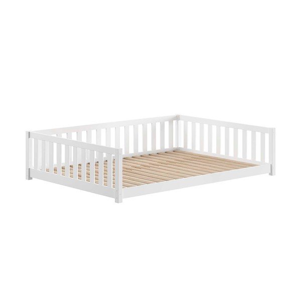 Baltos spalvos ištraukiama iš pušies masyvo vaikiška lova su sandėliavimo vieta su lovos grotelėmis 140x200 cm Dallas – Vipack-image-2