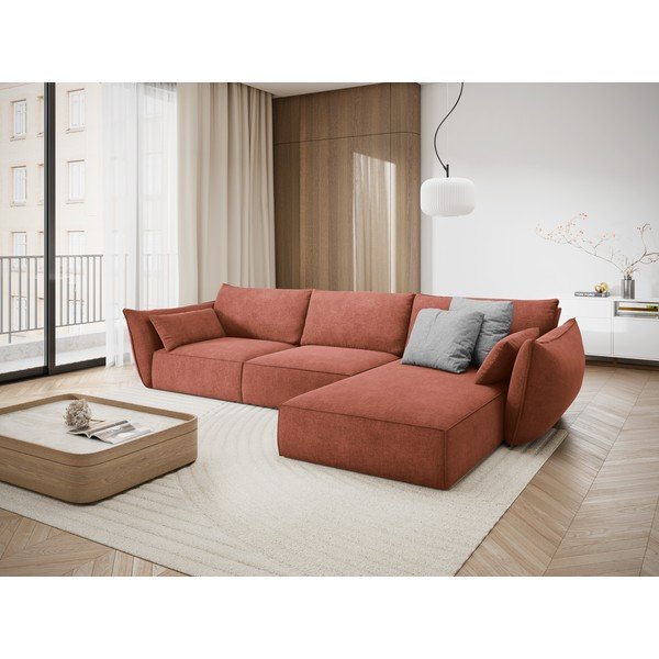 Raudona kampinė sofa (dešinysis kampas) Vanda - Mazzini Sofas-image-1