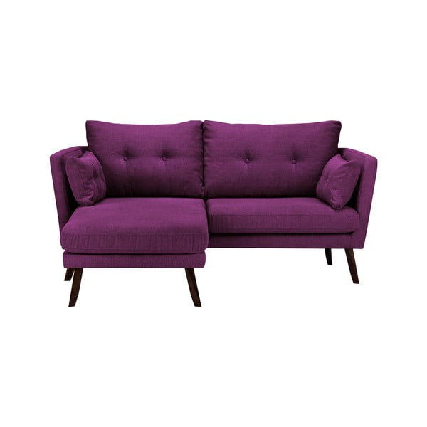 Violetinė trijų vietų sofa "Mazzini Sofas Elena", su šezlongu kairiajame kampe-image-1