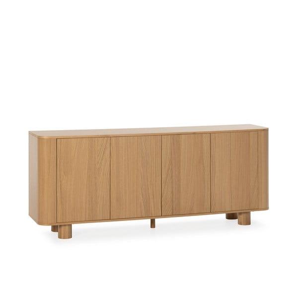 Natūralios spalvos šoninė spintelė iš ąžuolo 180x75x40 cm Padoc – MOME-image-3