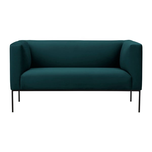 Tamsiai žalia aksominė sofa Windsor & Co Sofas Neptune, 145 cm
