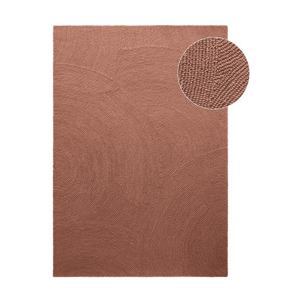 Rankų darbo terakotos spalvos iš vilnos kilimas 120x180 cm Calmio – Hanse Home