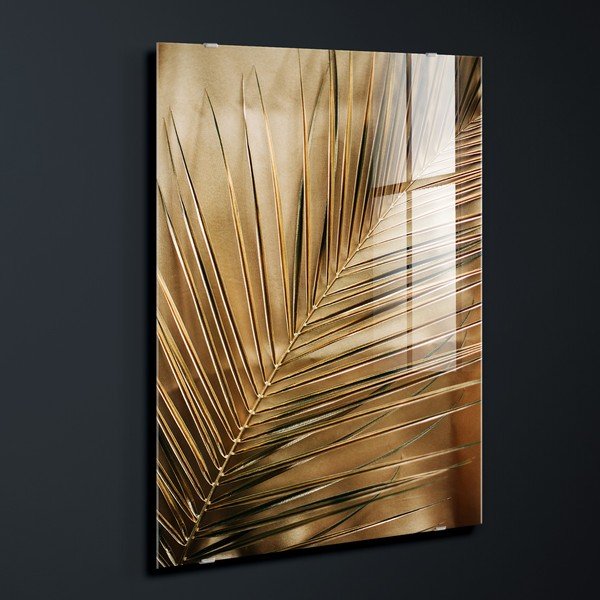 Spausdintas paveikslas iš stiklo 80x120 cm Gold Palm  – Styler-image-3