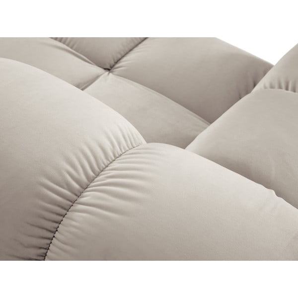 Iš velveto modulinė kampinė sofa smėlio spalvos (su kairiuoju kampu) Bellis – Micadoni -image-1