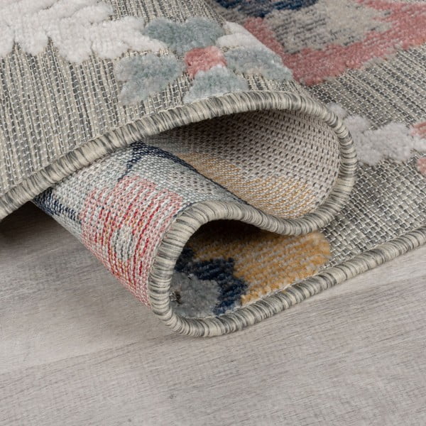 Pilkas lauko kiliminis takelis 230x80 cm Flora - Flair Rugs-image-3