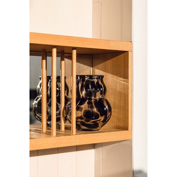 Tamsiai rudos spalvos iš stiklo  rankų darbo vaza (aukštis 22 cm) Dam – noo.ma-image-3