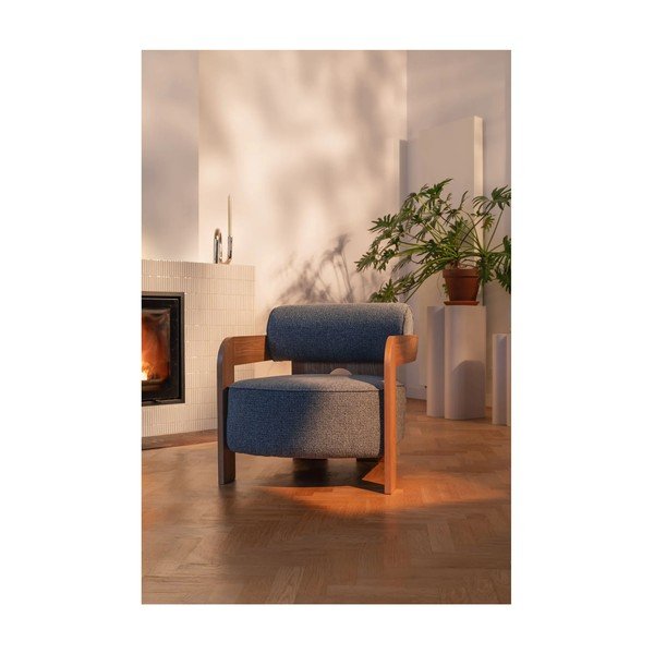 Pilkai mėlynos spalvos iš boucle krėslas Oolong – Zuiver-image-2