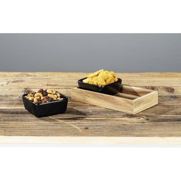 2 juodos keramikos dubenų rinkinys su padėklu Elo - Wenko-image-4