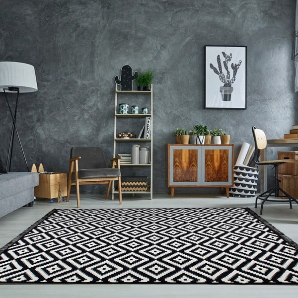 Juodai baltas dvipusis kilimas Helen, 120 x 180 cm-image-4