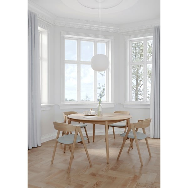 Apvalios formos prailginamas valgomojo stalas su papildomu stalviršiu iš ąžuolo ø 135 cm Meza – Hammel Furniture-image-1
