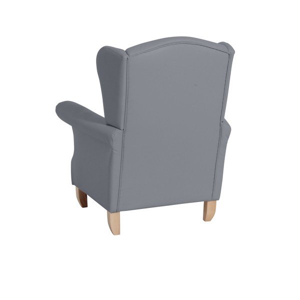 "Max Winzer Verita Leather" pilkas ausų odos fotelis-image-3