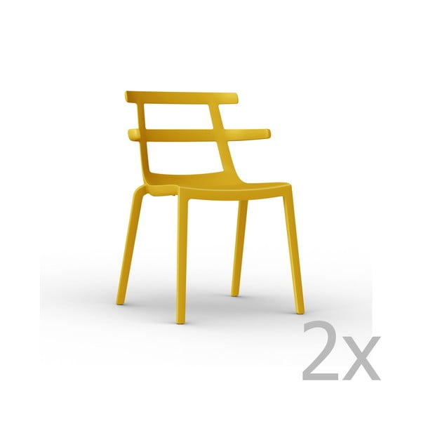 2 geltonų sodo kėdžių rinkinys "Resol Tokyo