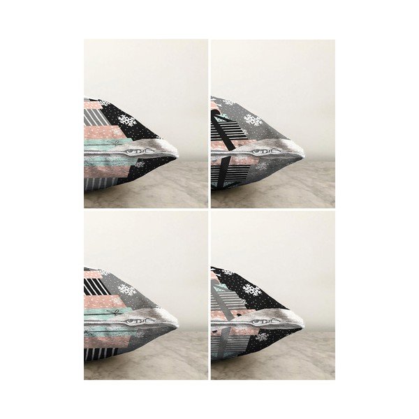 Kalėdinių pagalvių užvalkalų rinkinys, 4 užvalkalai 55x55 cm Merry Christmas - Mila Home-image-1