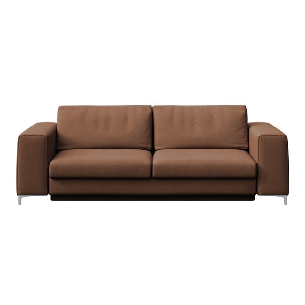 Rudos spalvos iš velveto sulankstoma sofa 256 cm Rene – Rodier