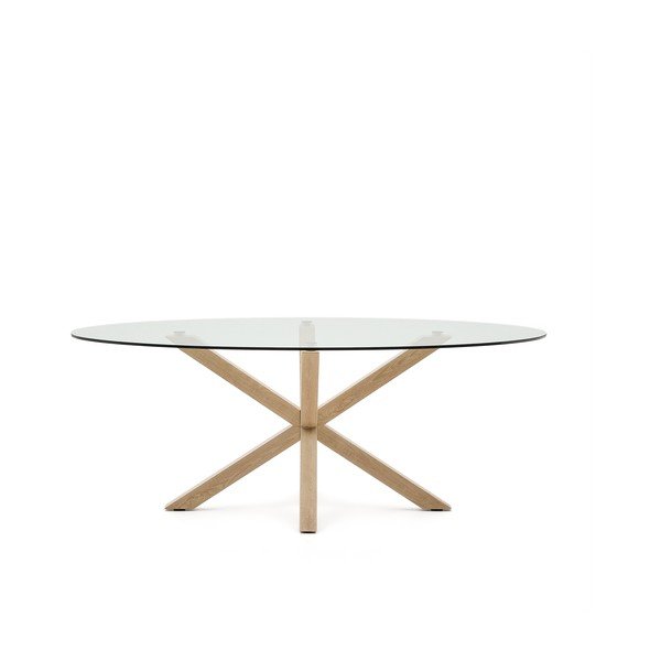 Valgomojo stalas su stikliniu stalviršiu 100x200 cm Argo – Kave Home-image-3