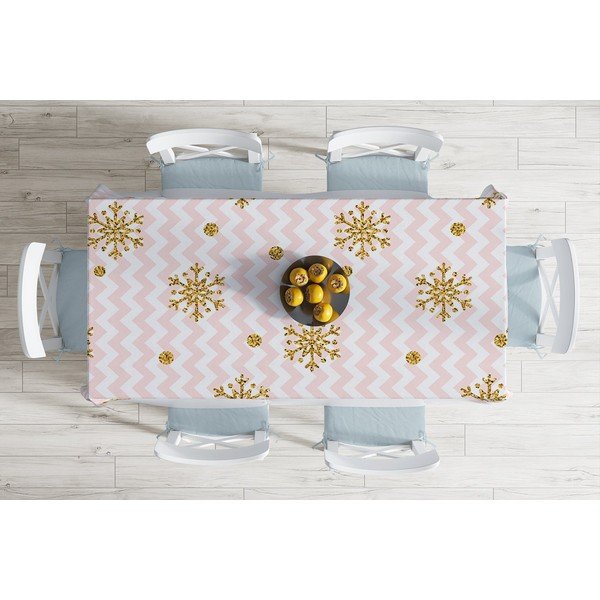 Kalėdinė staltiesė Minimalist Cushion Covers Gold Snowflake, 140 x 180 cm -image-1
