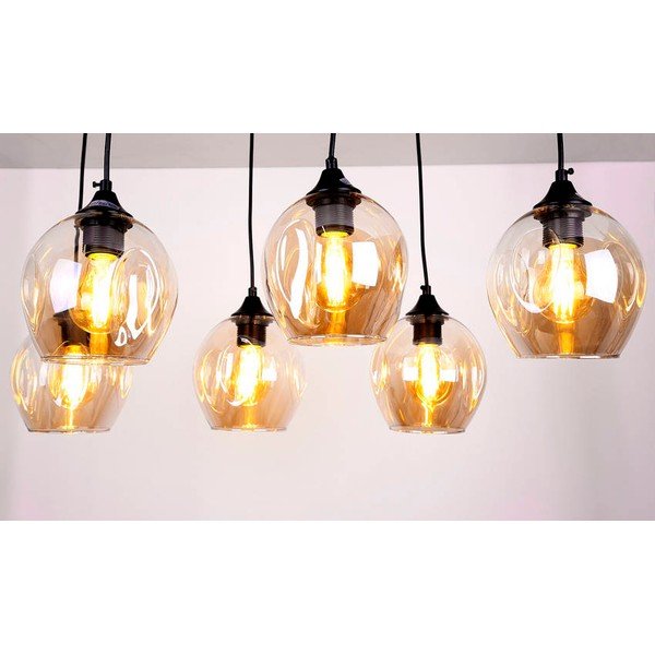 Juodas pakabinamas šviestuvas su stikliniu gaubtu 33x67 cm Aspa - Candellux Lighting-image-1