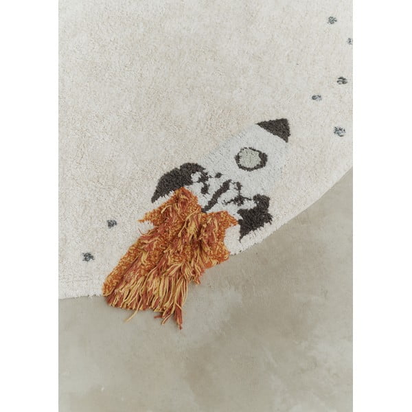 Skalbiamas/rankų darbo kreminės spalvos iš medvilnės vaikiškas žaidimų kilimas ø140 cm Interstellar Journey – Lorena Canals-image-4