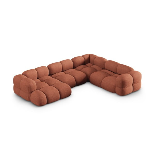 Raudonos plytų spalvos kampinė sofa (su dešiniuoju kampu/„U“ formos) Loretto – Cosmopolitan Design-image-2