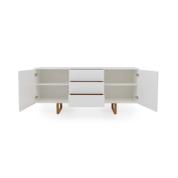 Balta komoda iš ąžuolo medienos Tenzo Birka, 176,5 x 78 cm-image-3