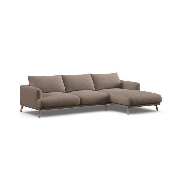 Taupe spalvos kampinė sofa (su dešiniuoju kampu/su gultu) Naomi – Micadoni 