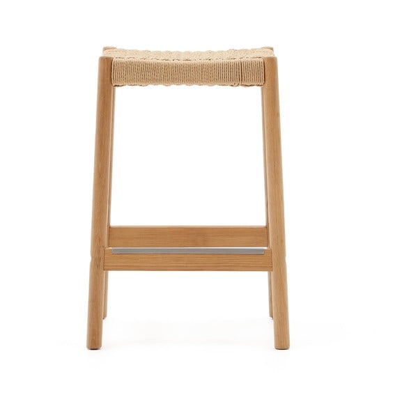 Natūralios spalvos iš ąžuolo masyvo baro kėdžių komplektas 2 vnt. (sėdynės aukštis 66 cm) Yalia – Kave Home-image-2