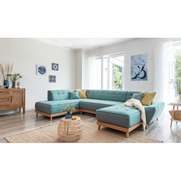 Sulankstoma kampinė sofa turkio spalvos (su kairiuoju kampu/„U“ formos) Dazzling Daisy – Miuform-image-4
