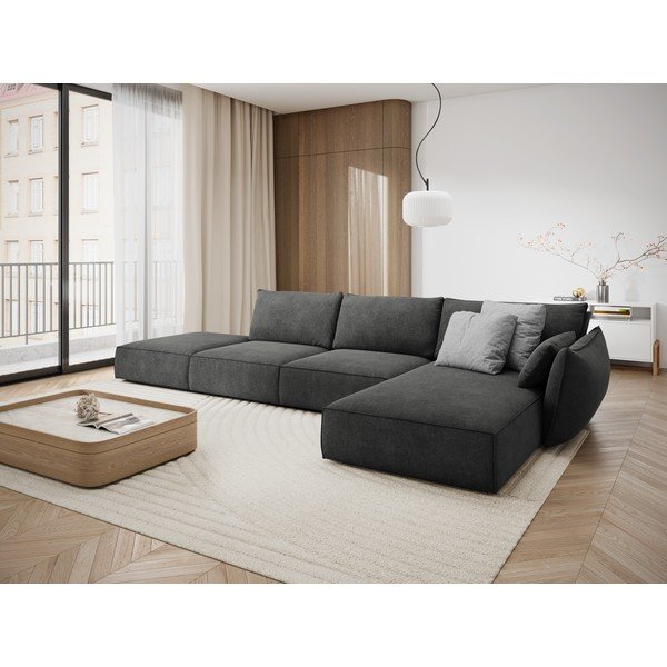 Pilka kampinė sofa (dešinysis kampas) Vanda - Mazzini Sofas-image-1