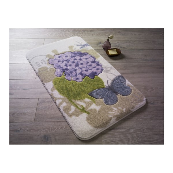 Raštuotas violetinis vonios kilimėlis Confetti Bathmats Pia, 80 x 140 cm