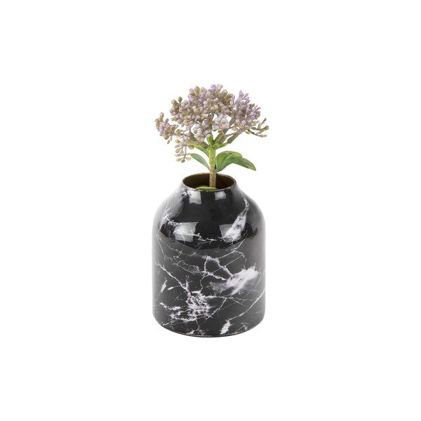 Juoda-balta geležinė žvakidė PT LIVING Marble, aukštis 10 cm-image-2