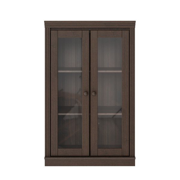 Tamsiai rudos spalvos iš pušies masyvo vitrina 74x118x35 cm Anita – Støraa