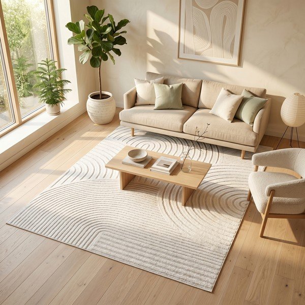 Kreminės spalvos kilimas 120x170 cm Whirl – ESTE-image-3