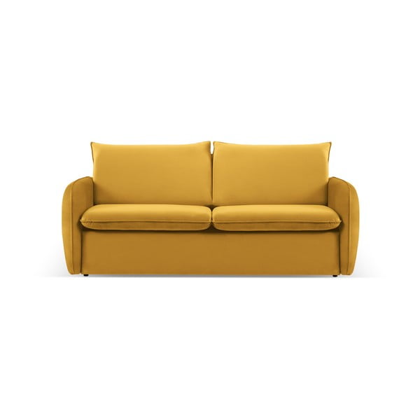 Sulankstoma sofa garstyčių spalvos iš velveto 194 cm Vienna – Cosmopolitan Design