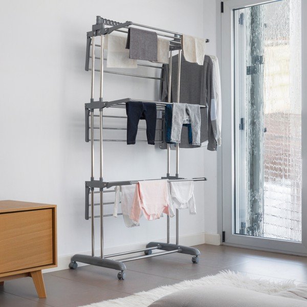 Pilka sulankstoma drabužių džiovykla ant ratukų InnovaGoods-image-4