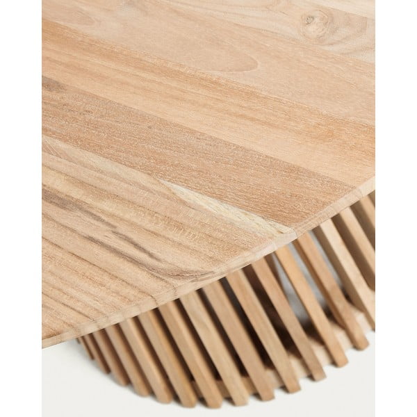 Iš tikmedžio masyvo apvalios formos valgomojo stalas natūralios spalvos ø 90 cm Jeanette – Kave Home-image-3