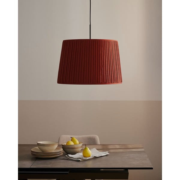 Raudonas medžiaginis šviestuvo gaubtas ø 50 cm Guash - Kave Home-image-1