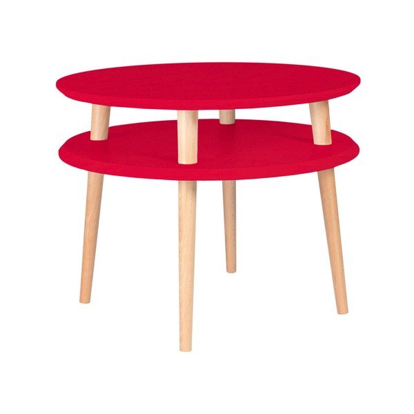 Raudonas žurnalinis staliukas "Ragaba Ufo", ⌀ 57 cm